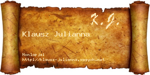 Klausz Julianna névjegykártya