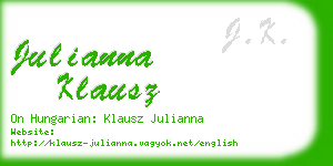 julianna klausz business card